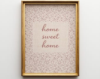 Home Sweet Home Wall Art – Minimalist Quote Print for Living Room & Hallway