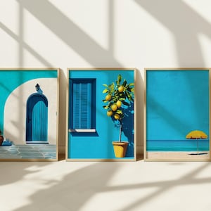 Mediterranean Summer Print Set: Amalfi Coast Decor (Digital Download, Multiple Sizes Available)