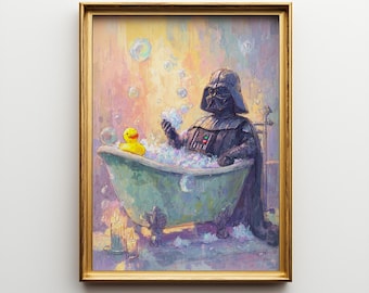 Darth Vader Bath Time Poster | Funny Star Wars Wall Art | Pop Culture Home Decor