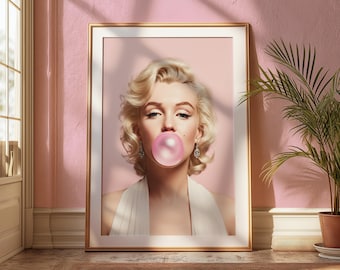 Marilyn Monroe Bubble Gum Pop Art Print: iconische Hollywood-glamour (digitale download)