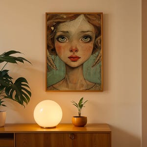 Big Eyes Surreal Eyes Poster, Pop Surrealism Portrait, Emotional Artwork, Modern Printable Wall Art