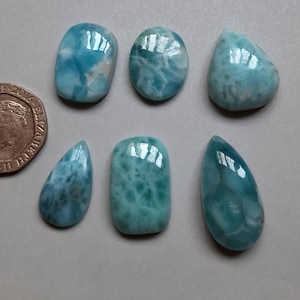 Natural Larimar gemstone, Blue Larimar cabochon, Larimar loose gemstone, making for jewelry