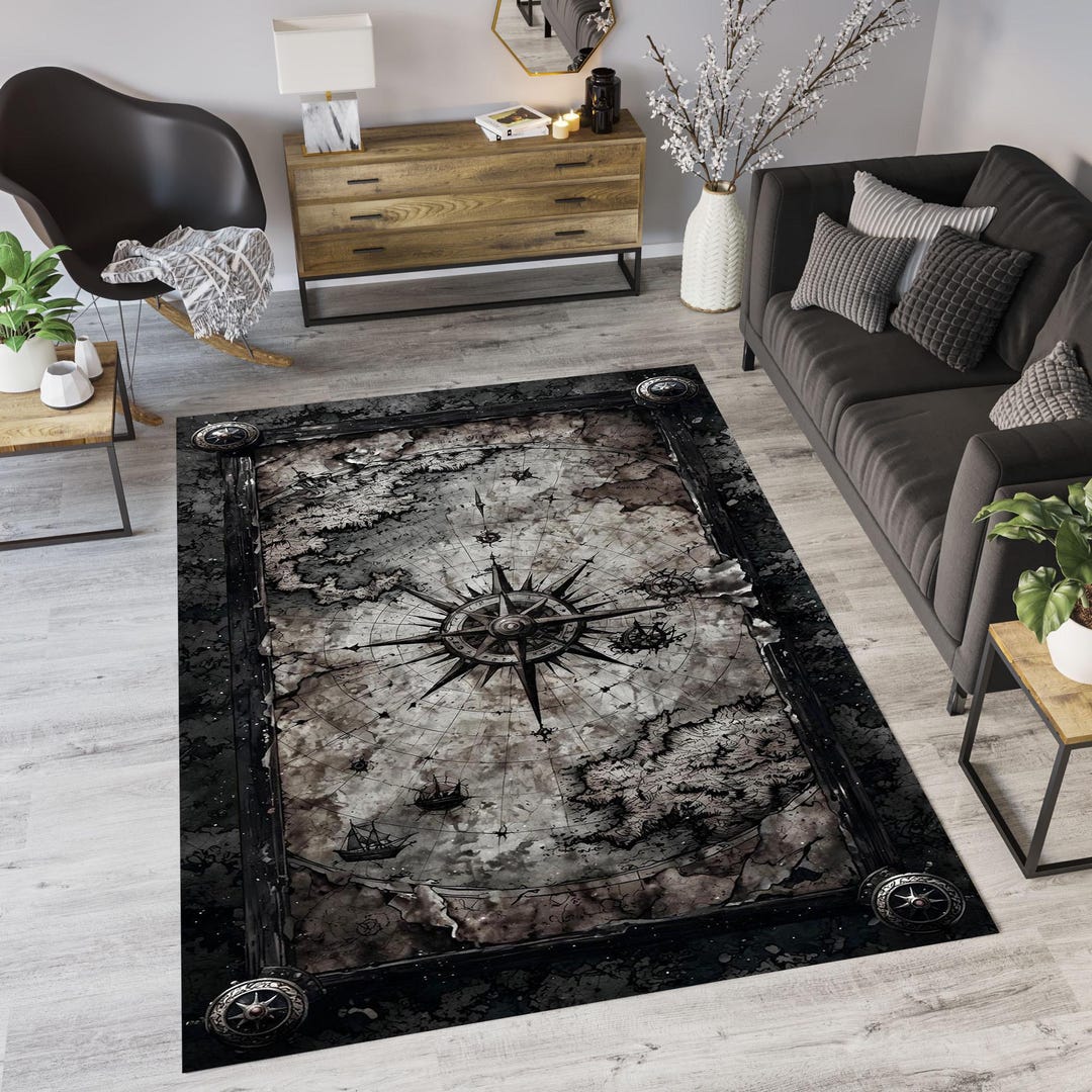 Aesthetic Map Rug,nautical Rug,compass Rug,compass Rose Rug,sailor Rug ...