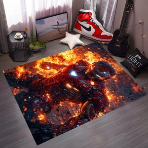 Ironman Rug,Marvel Rug,Marvel Art Rug,Superhero Rug,Nursery Rug,Boys Room Rug,Boys Rug,Rugs for Bedroom,Aesthetic Rugs,Area Rugs,Custom Rugs