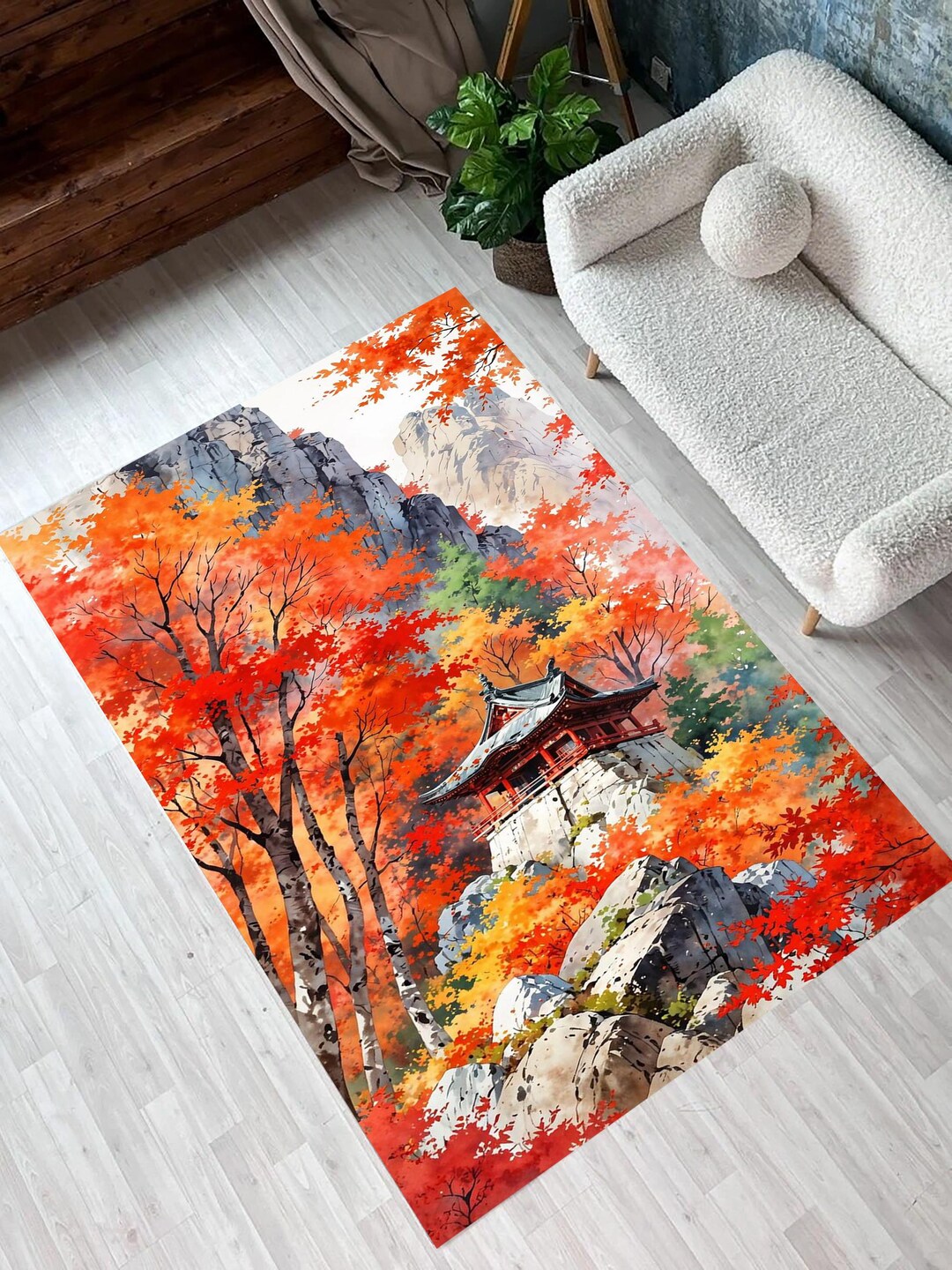 Japanese Gardens Rug,japanese Rug,anime Rug,landscape Rug,rugs for ...