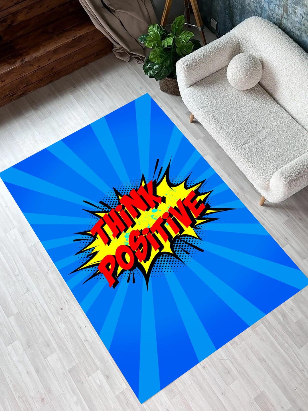 Pop It Rug Think Positive Rug,pop Art Rug,motivational Rug,young Rug,man Cave Rug ...