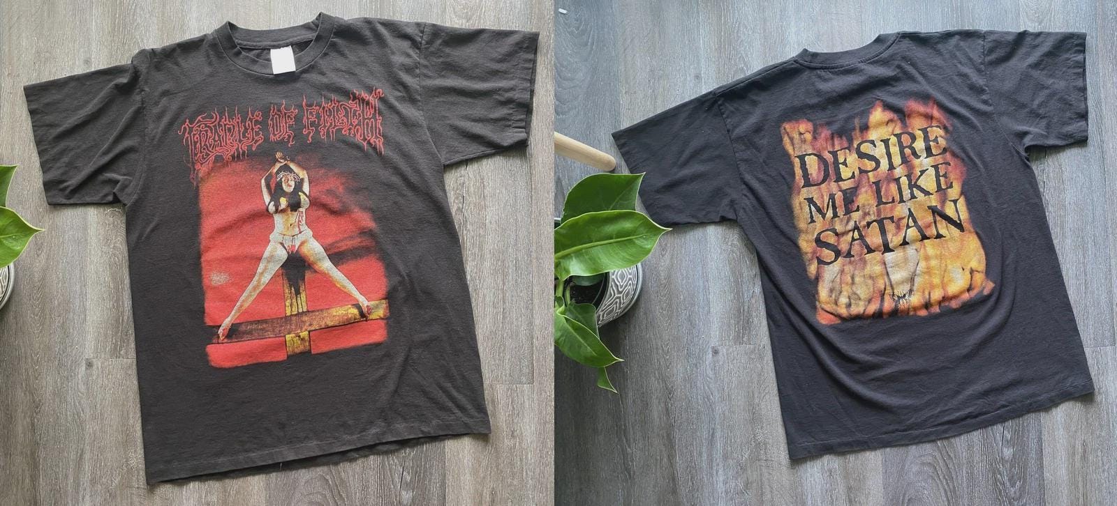 トップス CRADLE OF FILTH 90s DESIRE ME LIKE SATAN Vintage Graphic 1997 Cradle of Filth Desire Me Like Satan T-shirt