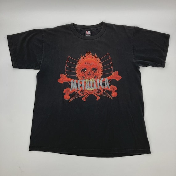 Vintage 90's METALLICA Pushead Rebel Skull Yin Yang T-shirt Double