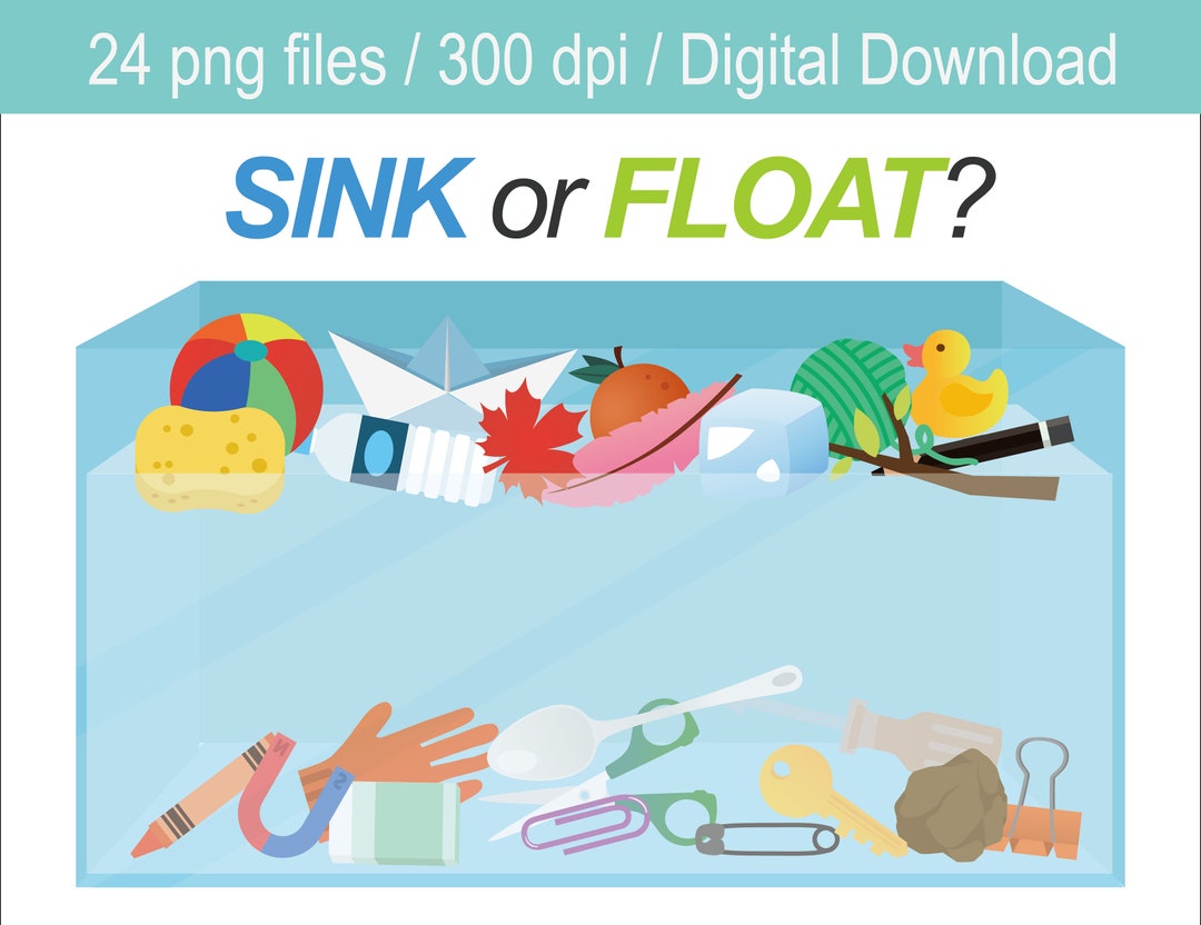 Sink or Float Science Clip Arts Sink or Float Activities Etsy