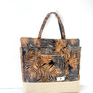Waterproof Beach Bag - XXL Shoulder Bag - Oversized Big Summer Tote - Large Holiday Vacation Bag - Tropical Leaves