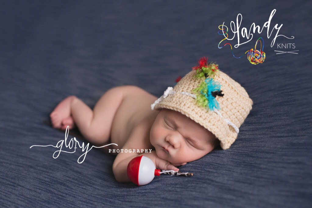 Baby Boy Fishing Hat Newborn Photo prop photo prop fishing Etsy
