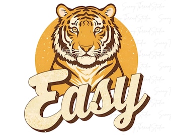 Vintage Tiger PNG, Easy Tiger T-Shirt Design (Digital Download)