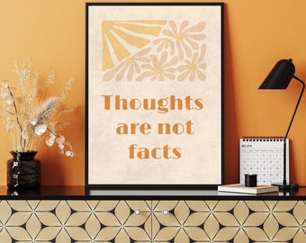 Boho Botanical Affirmation Print | Retro Floral Wall Art (Digital Download)