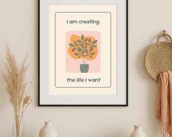 Boho Botanical Print | Abstract Floral Line Art (Digital Download)