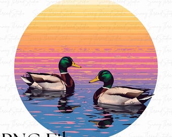 Retro Mallard Duck PNG, Hunting Sublimation (Digital Download)