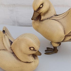 Elli Malevolti Cream Resin Duck Pair: Mid-Century Italian Decor
