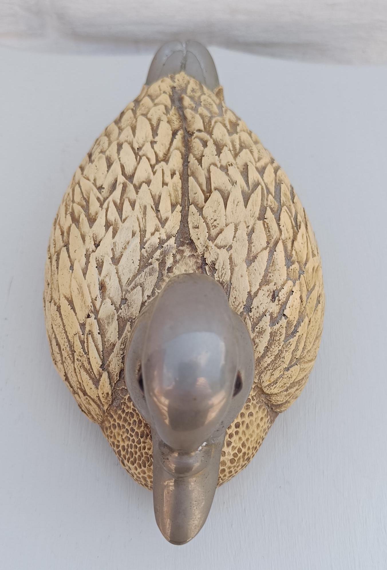 Elli Malevolti Duck Sculpture | Signed Italian Pewter & Resin