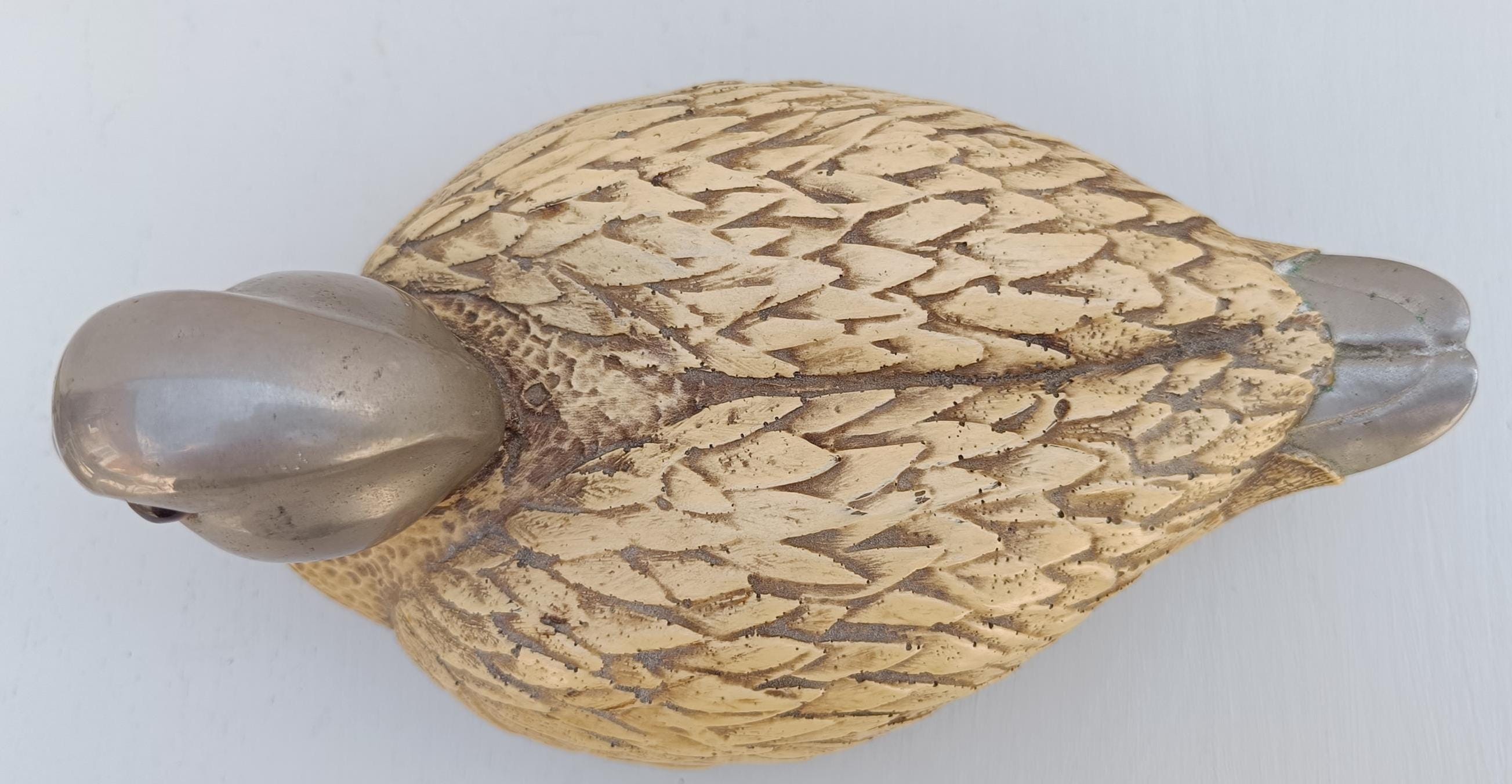 Elli Malevolti Duck Sculpture | Signed Italian Pewter & Resin