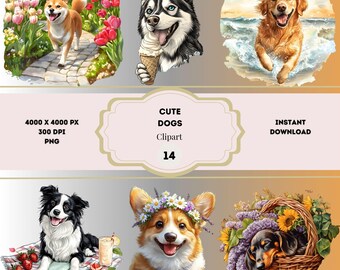 Schattige honden clipart, honden png, Dalmatische hond png, lente honden clipart, zomer honden png, gratis commercieel gebruik, land honden clipart, sublimatie