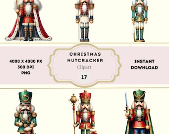 Christmas Nutcracker Clipart, Watercolor Clipart Nutcracker, Nutcracker Print Graphics, Xmas Graphics, Nutcracker PNG Bundle, Free License
