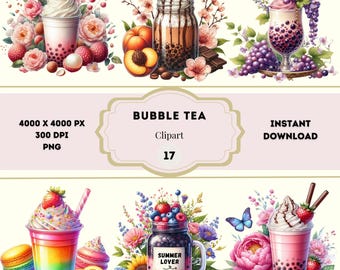 Bubble Tea Clipart, Summer Drinks Clipart, Cute Bubble Tea Clipart, Cute Bubble Tea PNG, Boba Drinks Graphics, Bubble Tea PNG Bundle