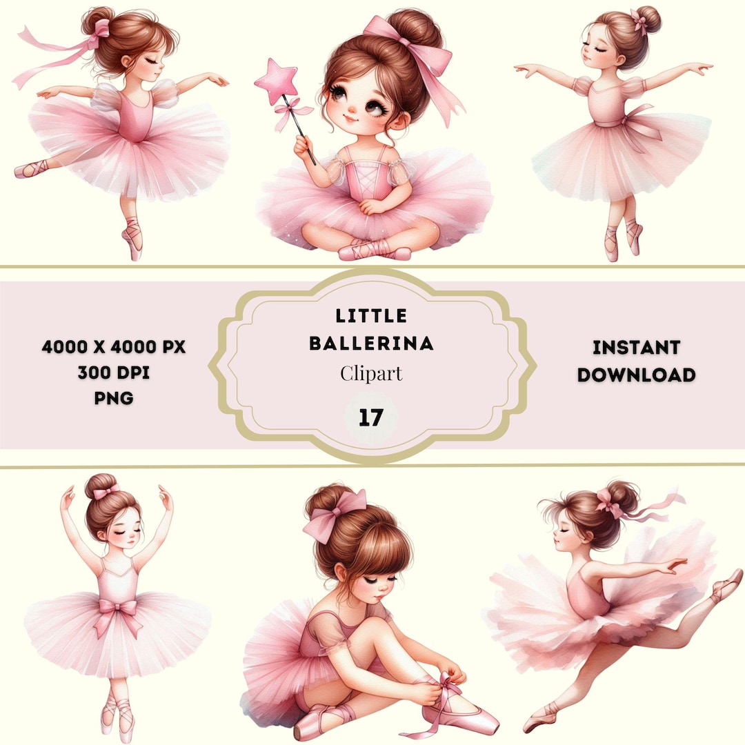 Little Ballerina Clipart, Tutu Graphics, Ballet Dancer Clipart, Pink ...