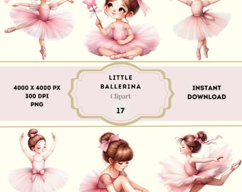 Clipart di una piccola ballerina, grafica di un tutù, clipart di una ballerina classica, PNG di una ballerina rosa, pacchetto "Il lago dei cigni", principessa ballerina, sublimazione