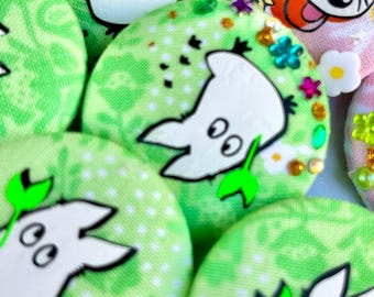Handmade 3D Art Fabric Small Totoro Button
