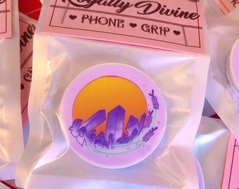 Sunset Lavender Amethyst Crystal Phone Grip *SALE*