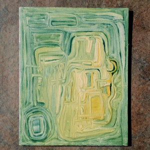 Egyptian Blue  abstract oil painting 8&quot; x 10&quot; expressionist painting