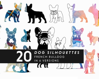 French Bulldog SVG PNG Digital Download - Frenchie Dog Portrait Wall Art Poster Frenchie Sticker Print Pet Tshirt Frenchie Tumbler Dog Breed
