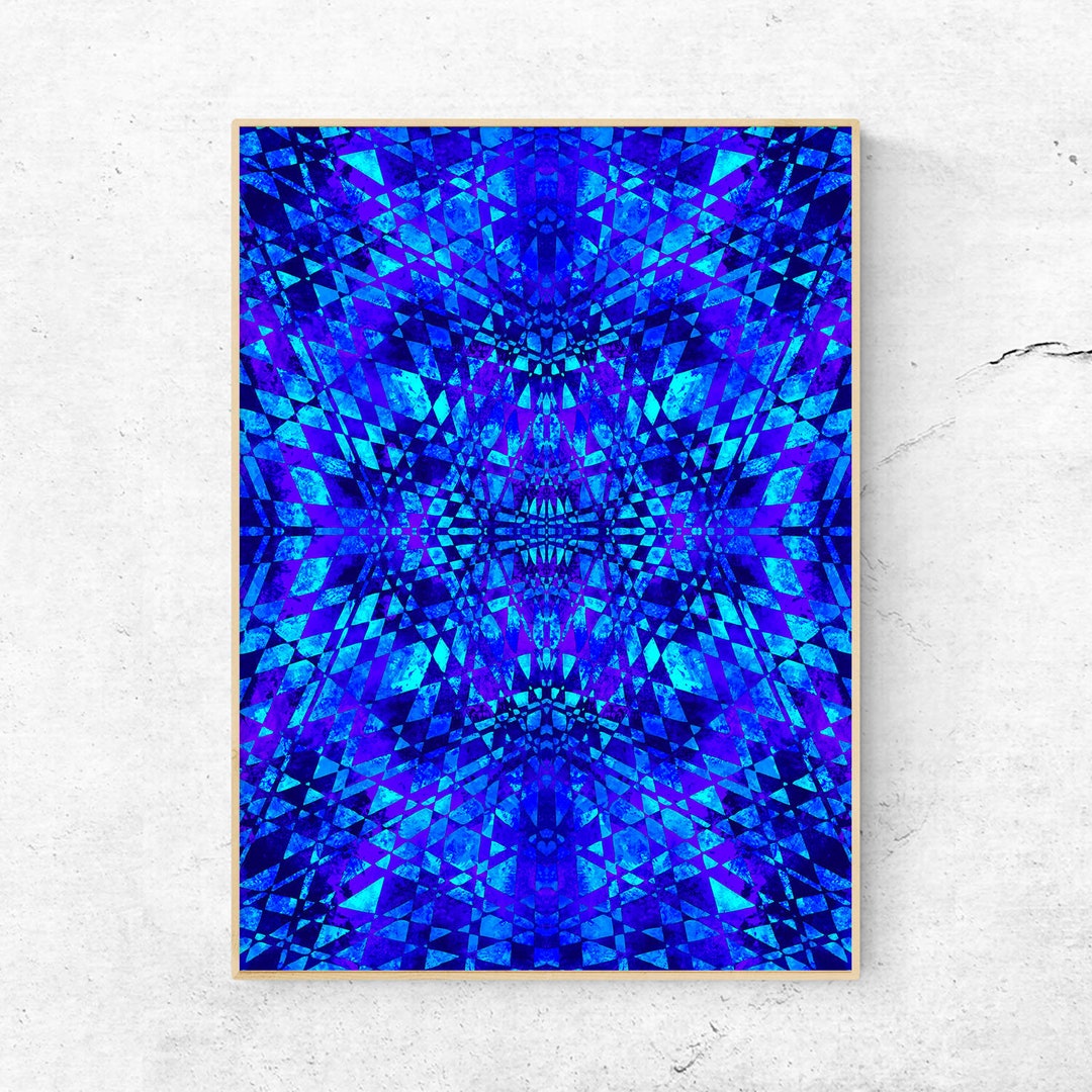 Blue Ornaments, Digital Print, Wall Art, Abstract Wall Art, Abstract