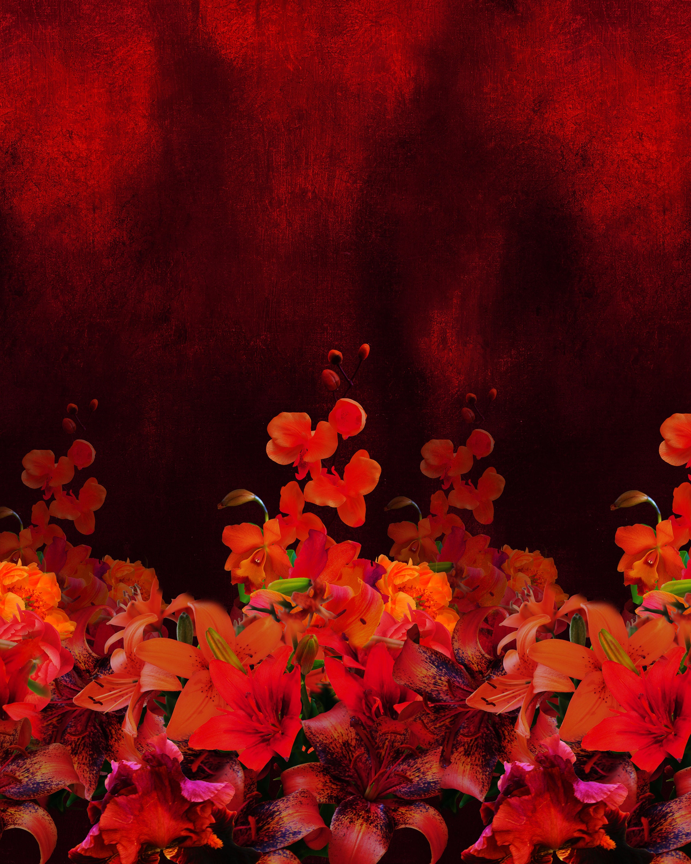 Red Floral Art Flower Poster Digital Instant Download Etsy UK