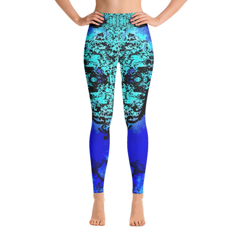 Running Leggings Raised Waistband Women Leggings Fitness Leggings Baroque Style Yoga Leggings Microfiber Yarn Pants Stretchy Pants