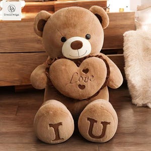 Big LOVE Teddy Bear Plush Toy 80/100cm – Giant Stuffed Animal Gift, Soft Hug Pillow, for Kids, Girlfriend, Wife, Birthday Present