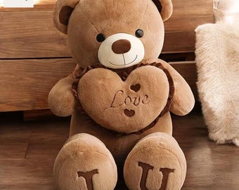 Giant Love Teddy Bear Plush – Soft Hug Pillow Gift (80/100cm)