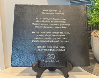 Personalized Slate Plaque – Custom Engraved Message, Poem or Letter – Memorial Gift 12x10