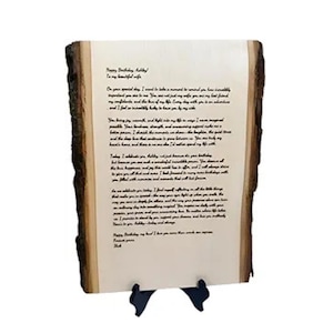 Custom Engraved Wood Sign: Personalized Handwriting, Wedding Vows, Memorial Gift
