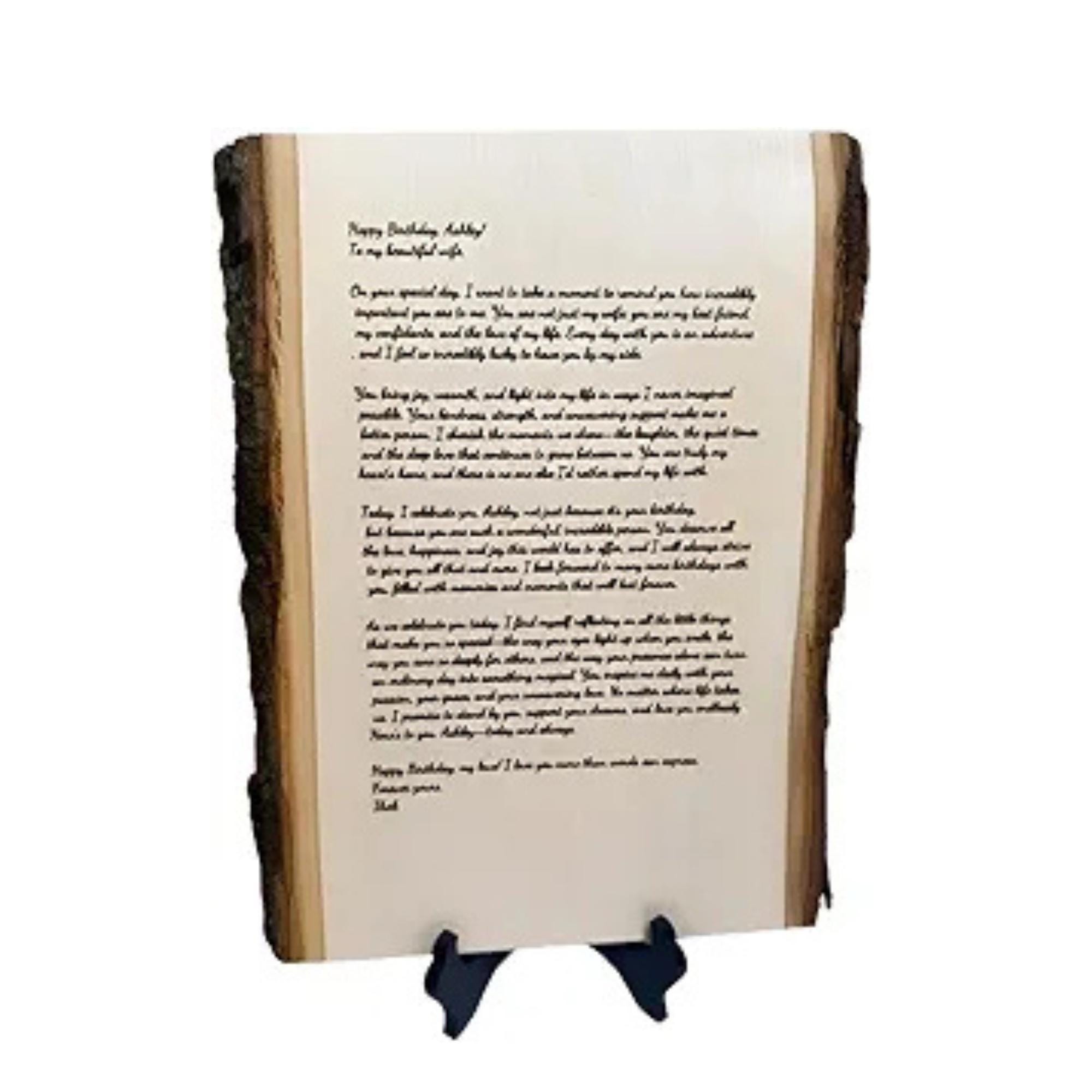 Custom Engraved Wood Sign: Personalized Handwriting, Wedding Vows, Memorial Gift