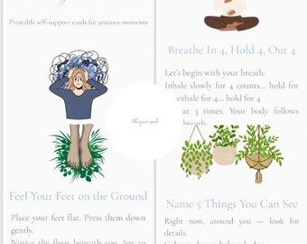 Anxiety Relief Flashcards – Calming Techniques, Grounding Exercises (PDF Download)