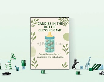 Baby Shower Candy Bottle Guessing Game - Sign and Slips - Gender Neutral - Instant Digital Download