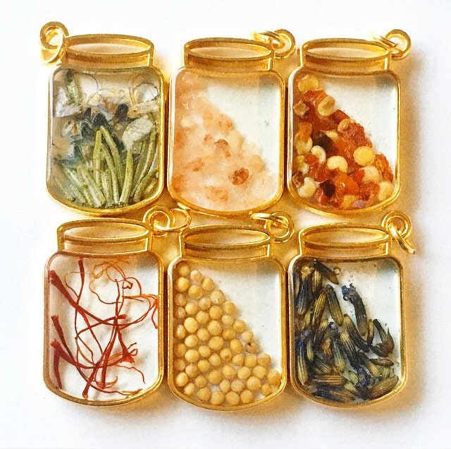 Red Pepper Evil Eye Necklace Resin Jewelry Mason Jar Etsy