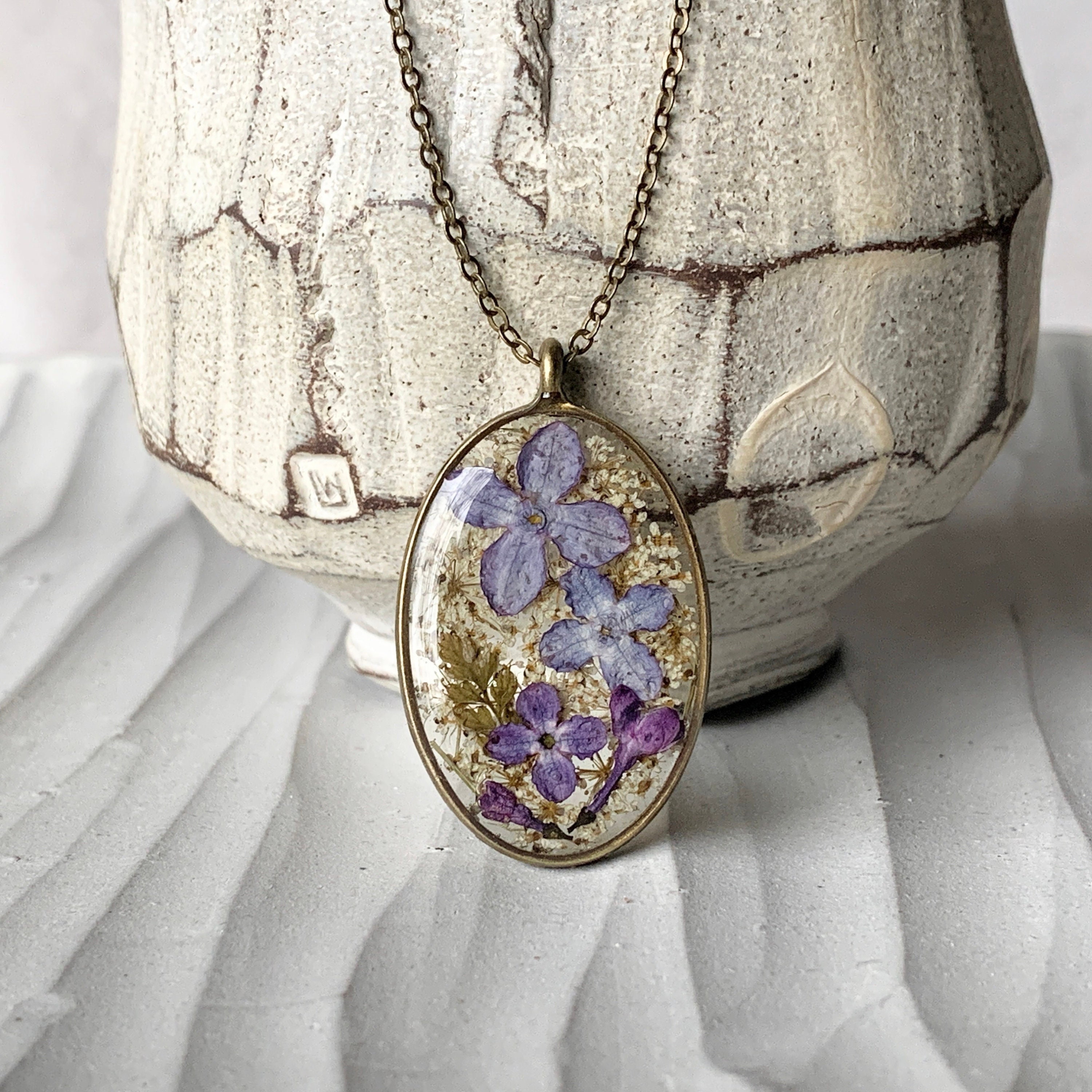 [韓国人気ジュエリー] ceramic garden necklace-lilac FOUR RAYED FLOWER NECKLACE(2JN1111)K10 ネックレス｜スター