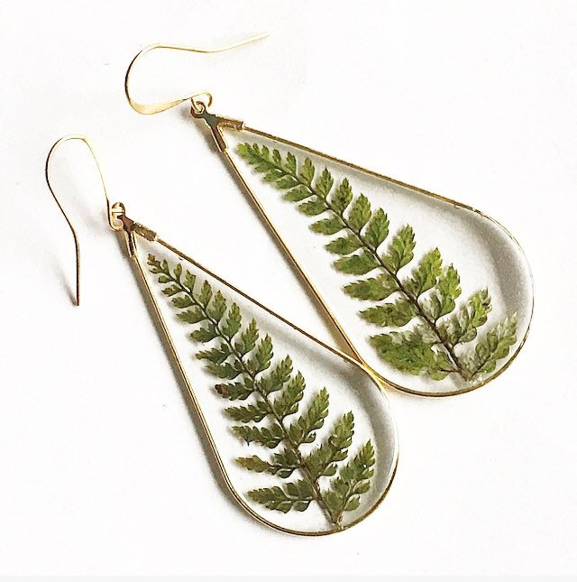 22k Gold or Silver Fern Earrings Leaf Earrings Gift For Her Etsy