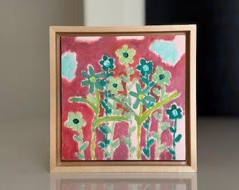 Abstrakte Blumen | Original-Ölgemälde | Verspielte Blumenkunst