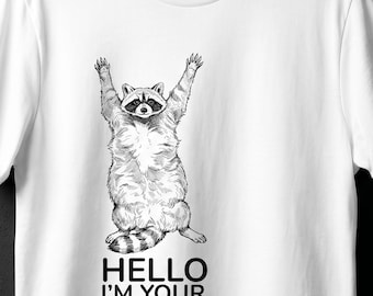 Funny Raccoon Comfort Colors 1717 Shirt, Hello I'm Your Problem Now Tee, Sarcastic Trash Panda Shirt, Funny Animal Gift, Unisex Graphic Tee