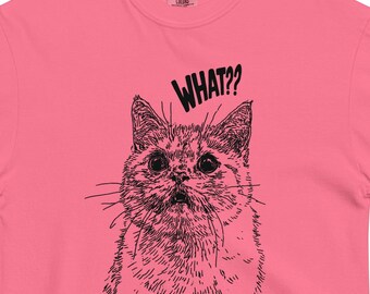 What?! Kitten Shirt, Socially Awkward Tee, Funny Introvert Shirt, Overthinking Gift, Anxiety Humor T-Shirt, Comfort Colors 1717