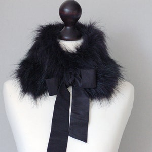 Black Faux Fur Collar. Fur Neck Warmer. Womens Fur Collar. Buy Faux Fur ...