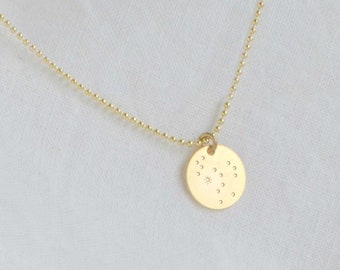ORION Zodiac Necklace Gold with charm Zodiac pendant necklace, Astrology necklace, Zodiac Constellation, boho jewelery by renna deluxe