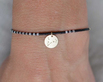 Bracciale zodiacale PESCI argento con charme, Bracciale Zodiaco, Costellazione Zodiacale, bracciale astrologico, gioielli boho fatti a mano da renna deluxe